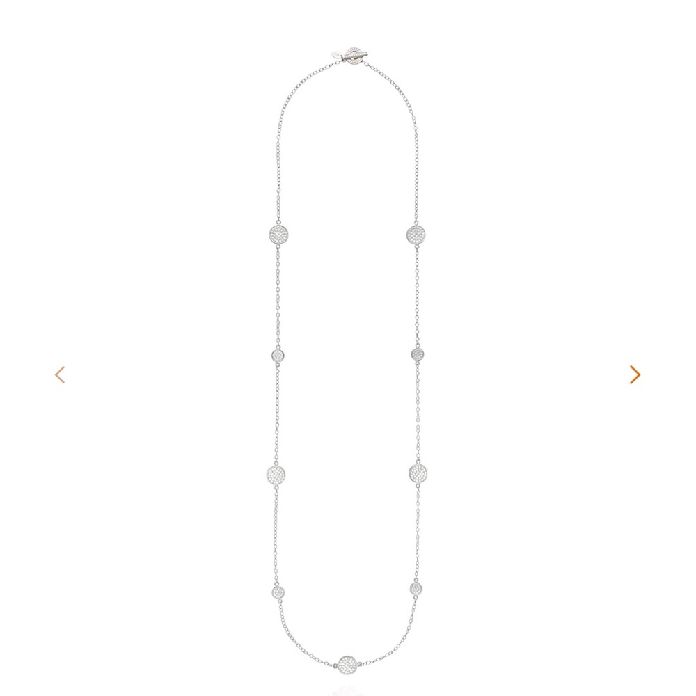 Anna Beck Classic Long Multi-disc Station Necklace in Silver